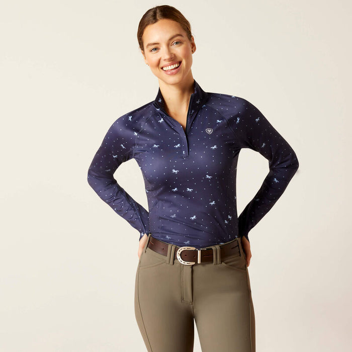 Ariat Womens Quarter-Zip Lowell Navy Ditsy