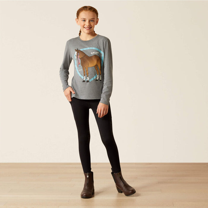 Ariat Youth Champion Pony Long Sleeved T-Shirt Grey