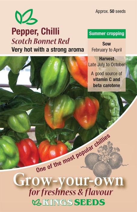 Kings Seeds Pepper Chilli Scotch Bonnet Red Seeds