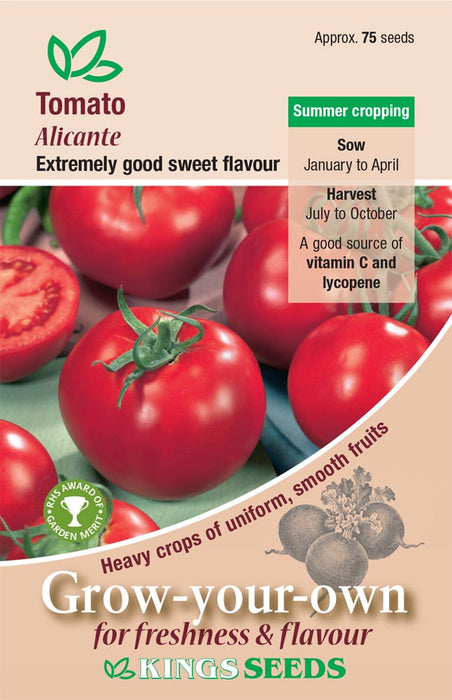 Kings Seeds Tomato Alicante RHS AGM Seeds