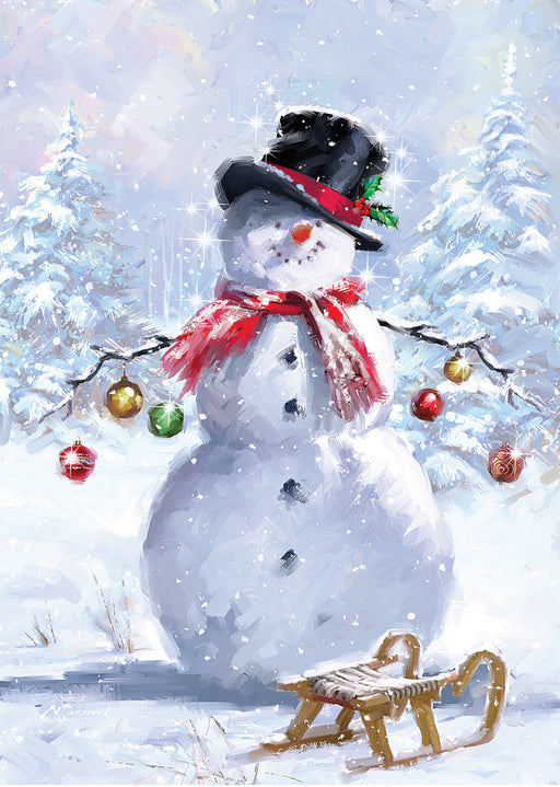 Country Cards Snowman With Baubles Christmas Card