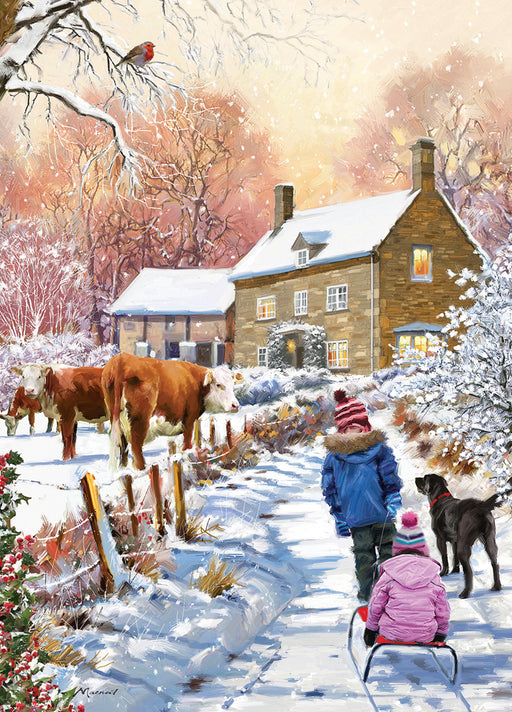 Country Cards Cattle In Field Christmas Card