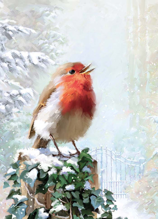 Country Cards Robin On Ivy Christmas Card