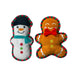 Xmas Squeaky Snowman & Gingerbread Toy 2pk