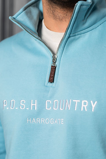 P.O.S.H Country Tidal Quarter Zip Azur Sky