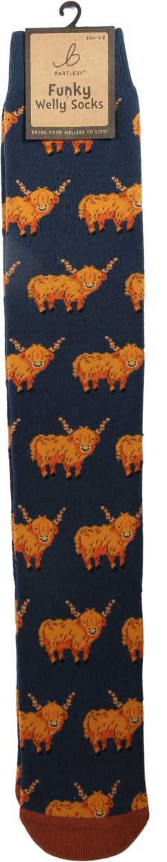 Funky Welly Sock Highland Cow