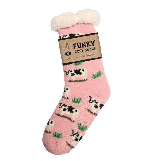 Cosy Socks Grazing Cows 4-8