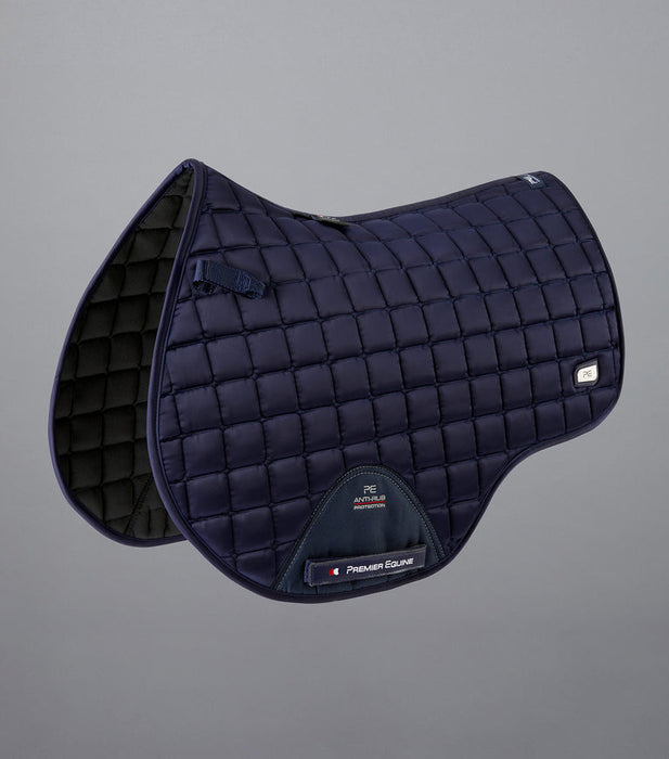 Premier Equine Alberta Close Contact Satin GP Jump Square Navy Full