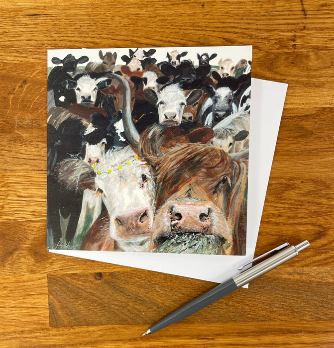 Pankhurst Gallery Cow Crowd Card