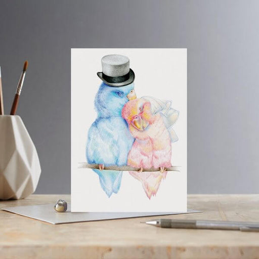 Deckled Edge Love Birds Card