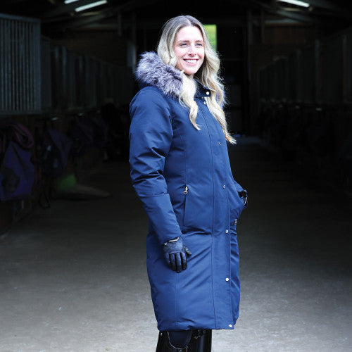 Equetech Inferno Heated Waterproof Riding Coat Navy