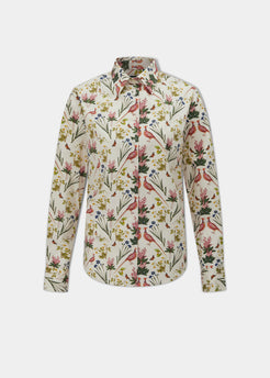 Alan & Paine Ladies Lawen Shirt Cream Floral