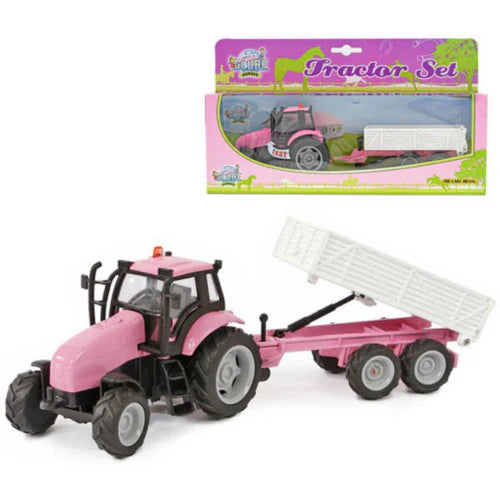 Pink Tractor With Trailer (With Lights And Sound)