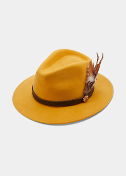 Alan & Paine Richmond Felt Hat Mustard Feather