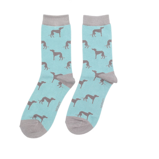 Miss Sparrow Cute Greyhounds Duck Egg Socks