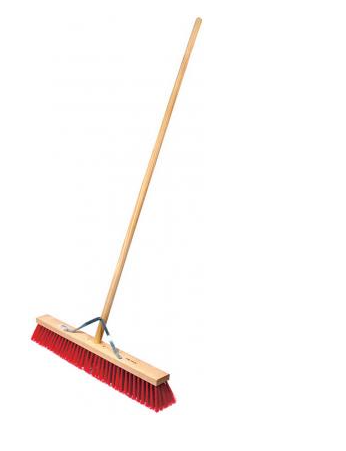 Red PVC Broom With Handle 24"