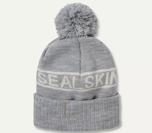 Sealskinz Heacham Waterproof Bobble Hat Grey & Cream