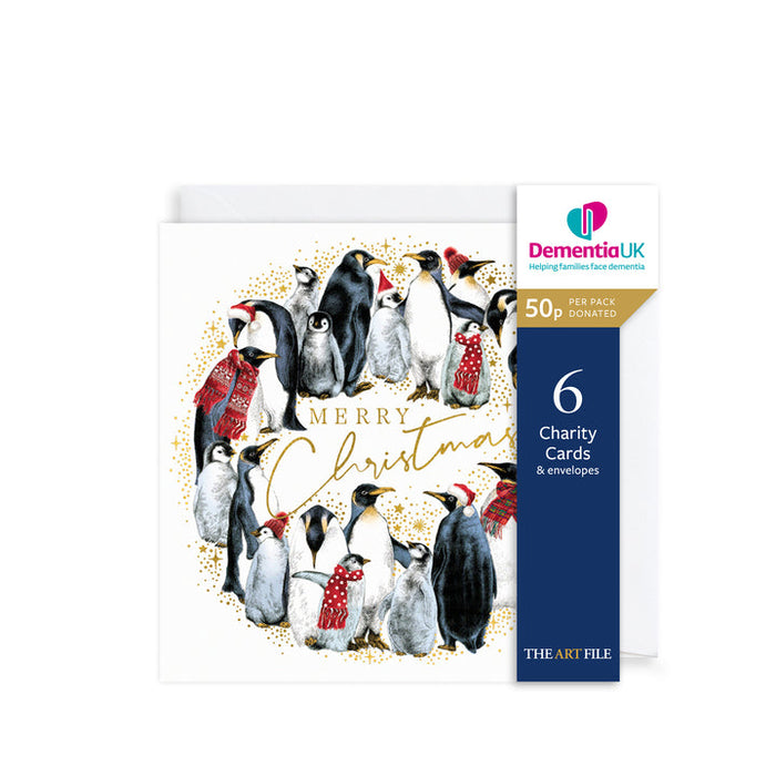 The Art File Christmas Penguins Pack-6 Charity Card