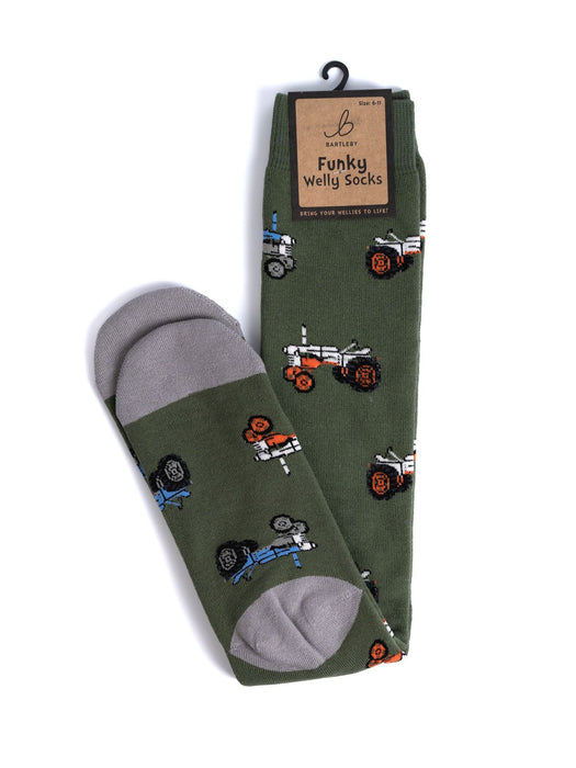 Funky Welly Sock Retro Tractor