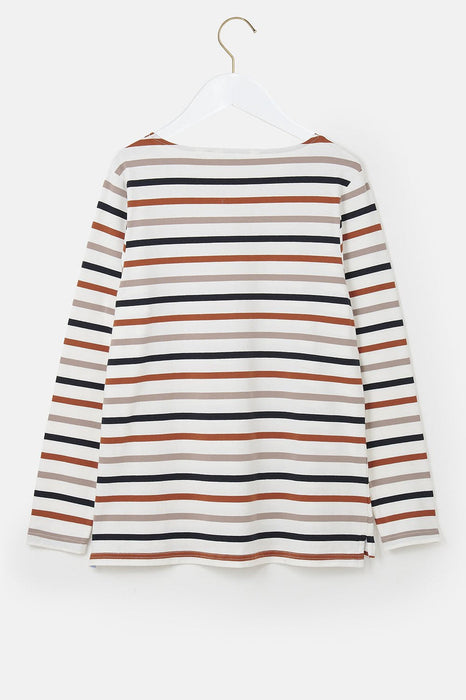 Lighthouse Causeway Long Sleeve Top Rust & Mocha Stripe