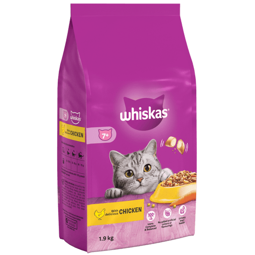 Whiskas Senior Cat 7+ Complete Dry Cat Food With Chicken 1.9kg