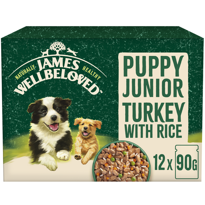 James Wellbeloved Puppy Turkey Pouch 12x90g