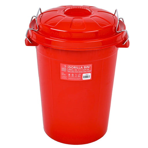 Red Gorilla Bin With Clip Lid Red