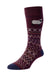 HJS Animal Fairisle Sock 6-11 Burgundy