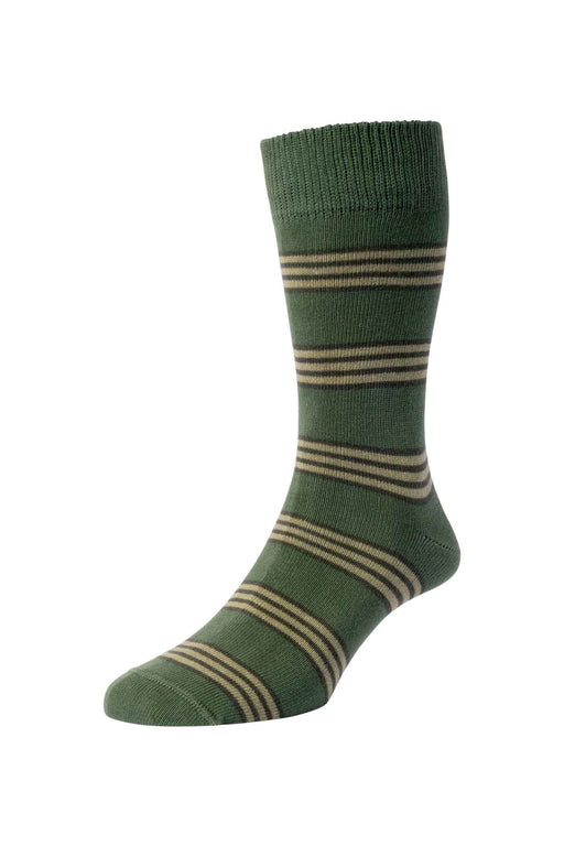 HJS Cotton Stripe Sock 6-11 Green