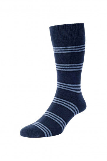 HJS Cotton Stripe Sock 6-11 Navy