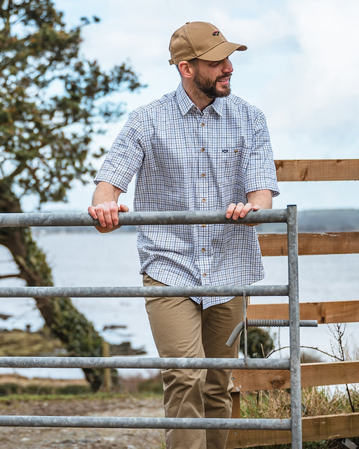 Hoggs Kessock Short Sleeve Shirt Blue & Olive