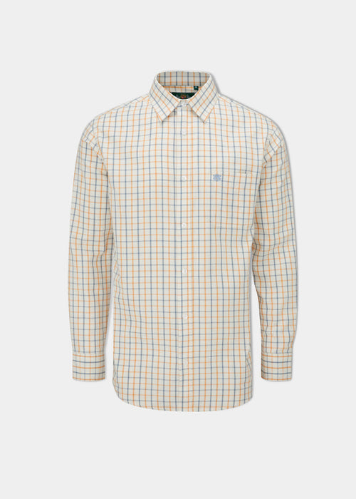 Alan Paine Ilkley Check Men's Shirt Blue & Gold