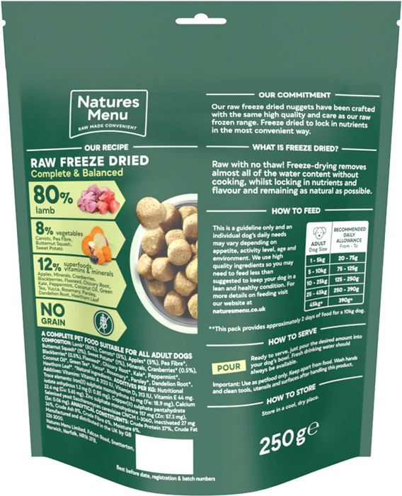 Natures Menu Freeze Dried Dinner Lamb 120g