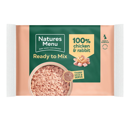 Natures Menu Ready To Mix 100% Chicken & Rabbit Block 400g