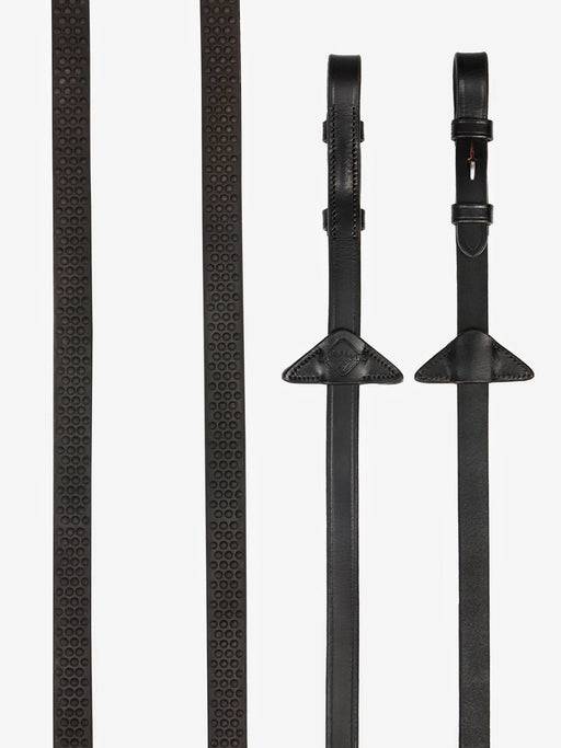 LeMieux Soft Rubber Reins Brown & Silver