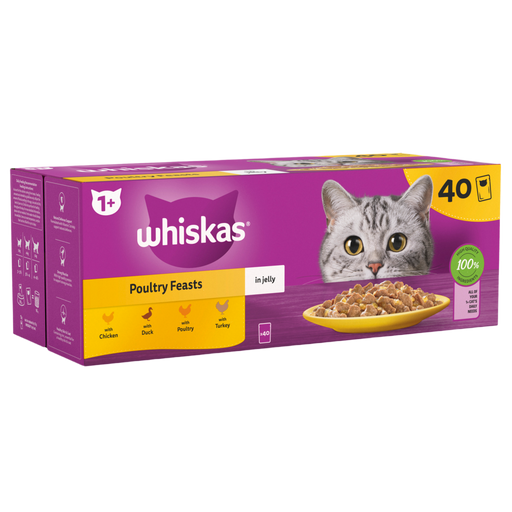 Whiskas 1+ Poultry Feasts In Jelly 40x85g