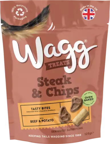 Wagg Steak & Chips Dog Treats 125g