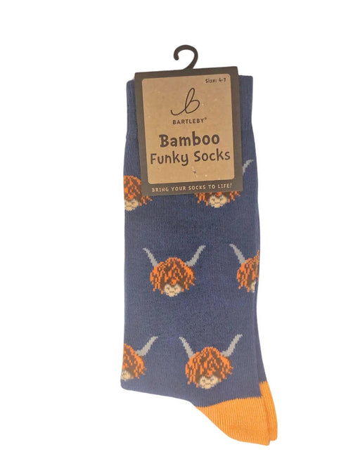 Bamboo Funky Sock Highland Cow 6-11