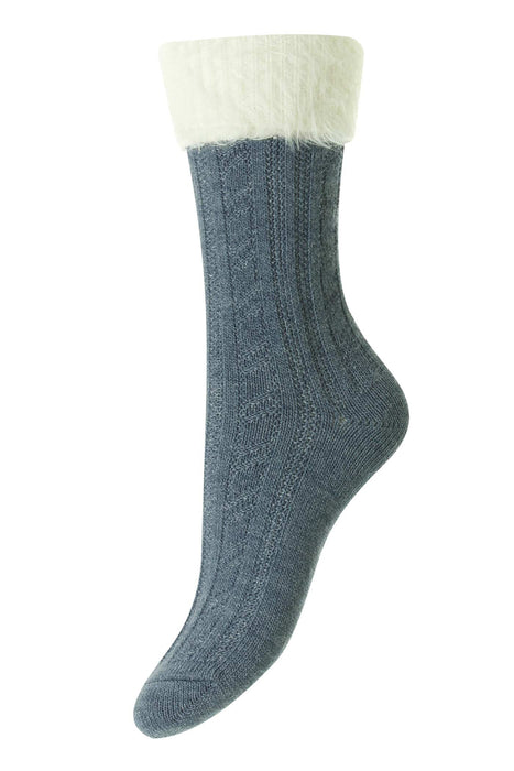 HJ Socks Fluffy Tot Cable Knit 4-7