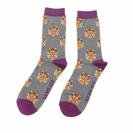 Mr Heron Tigers Socks Grey