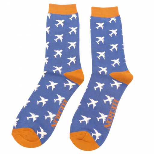 Mr Heron Airplanes Sock Blue