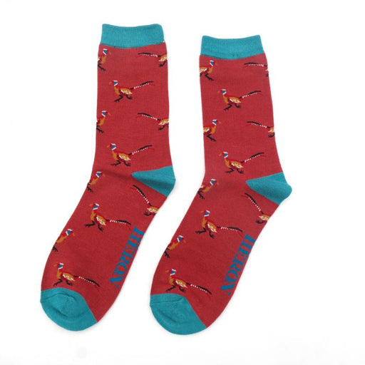 Mr Heron Pheasants Socks Oxblood