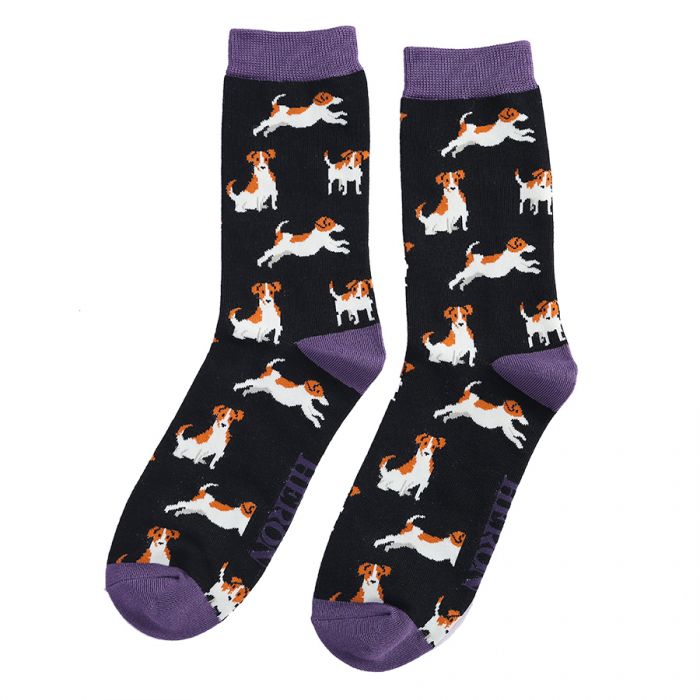 Mr Heron Jack Russells Black Socks