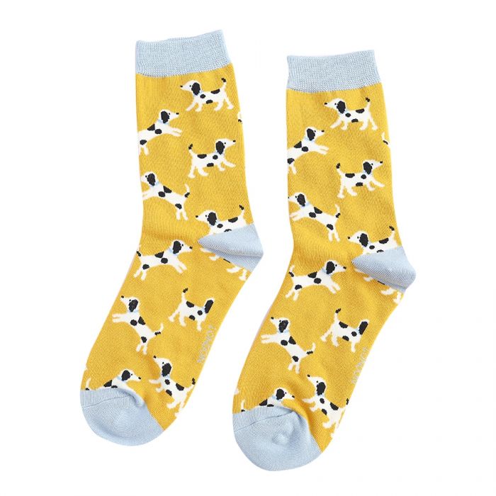 Miss Sparrow Little Dalmations Yellow Socks