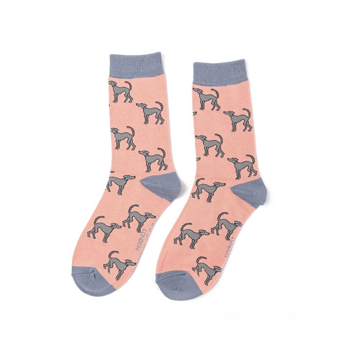 Miss Sparrow Greyhounds Dusky Pink Socks