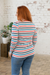 Causeway Long Sleeve Top Red Currant/Teal Stripe