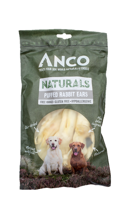 Anco Puffed Rabbit Ears 100g Dog Treats